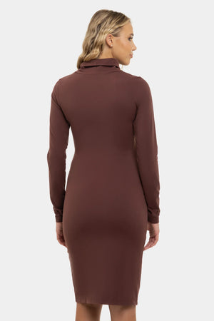 Sukienka ciążowa i do karmienia z golfem – bordowa