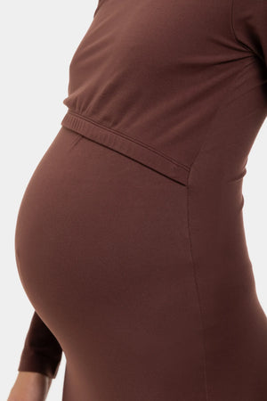 Sukienka ciążowa i do karmienia z golfem – bordowa