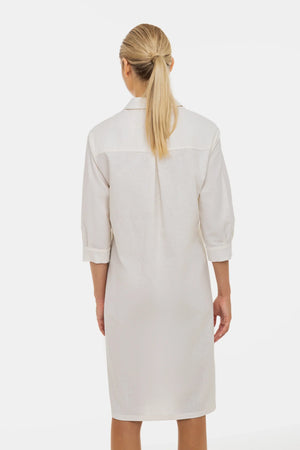 Sukienka koszulowa ciążowa i do karmienia z mieszanki lnu i bawełny