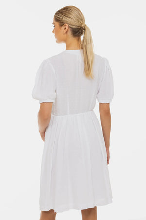 Sukienka ciążowa i do karmienia z kokardkami - biała