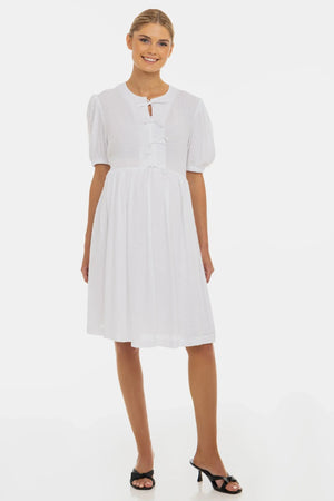 Sukienka ciążowa i do karmienia z kokardkami - biała