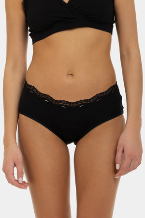 Bawełniane figi ciążowe z koronką