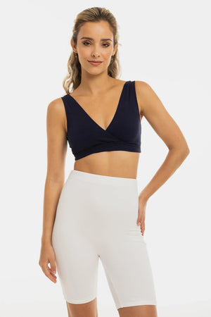 Bawełniany biustonosz ciążowy i do karmienia – ciemnoniebieski