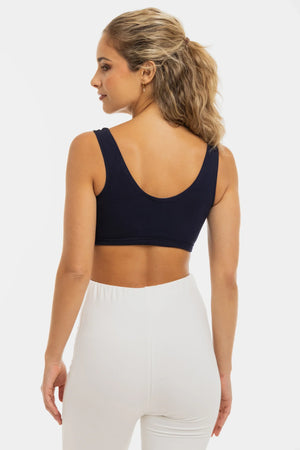 Bawełniany biustonosz ciążowy i do karmienia – ciemnoniebieski