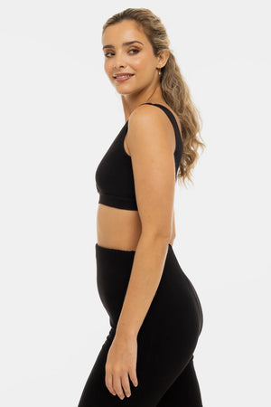 Bawełniany biustonosz ciążowy i do karmienia – czarny