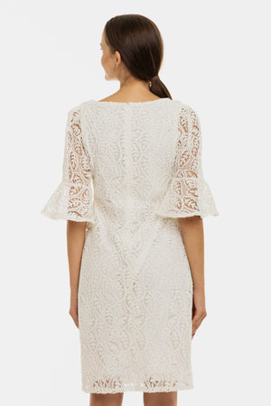 Elegancka koronkowa sukienka ciążowa – biała