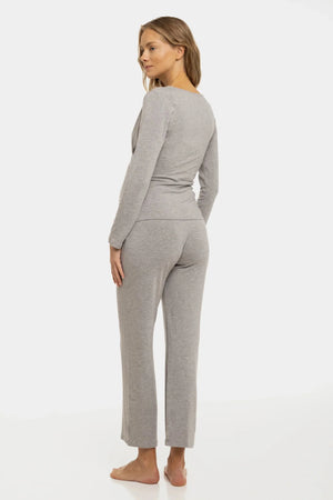 Piżama ciążowa i do karmienia – szary melanż