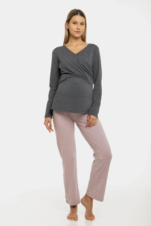 Bawełniana piżama ciążowa i do karmienia - Confetti