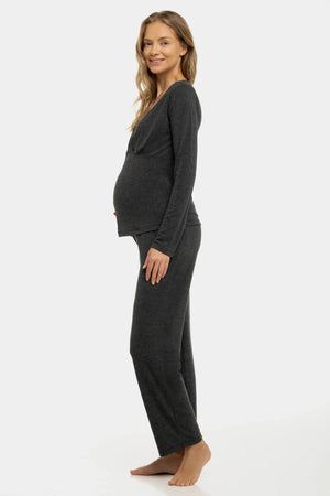 Dwuczęściowy zestaw piżamowy ciążowy i do karmienia.