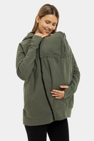 Kurtka 3w1 ciążowa i do noszenia ocieplana - khaki