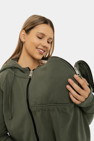 Kurtka 3w1 ciążowa i do noszenia ocieplana - khaki