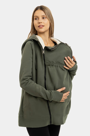 Kurtka 3w1 ciążowa i do noszenia ocieplana - khaki