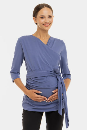 Bluzka do kontaktu skóra do skóry – niebieska