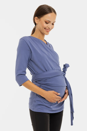 Bluzka do kontaktu skóra do skóry – niebieska