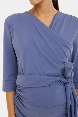 Bluzka do kontaktu skóra do skóry – niebieska