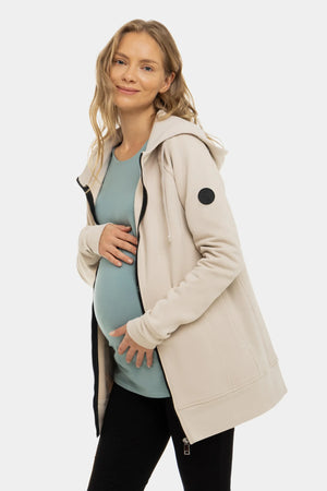 Miękka bluzka ciążowa z marszczeniami z modalu – zielona