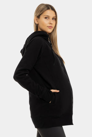 Kurtka 3w1 ciążowa i do noszenia ocieplana - Czarna