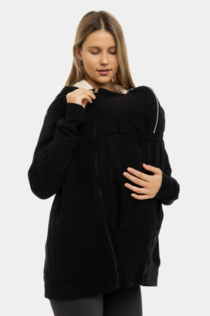 Kurtka 3w1 ciążowa i do noszenia ocieplana - Czarna