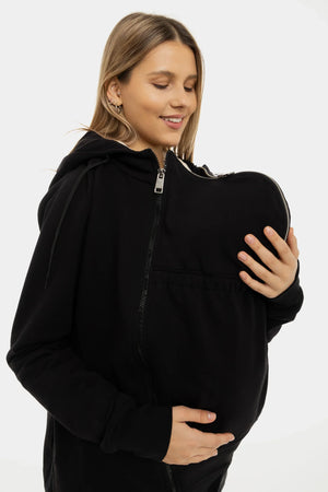 Kurtka 3w1 ciążowa i do noszenia ocieplana - Czarna
