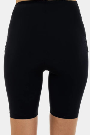 Krótkie legginsy ciążowe z marszczeniami – granatowy