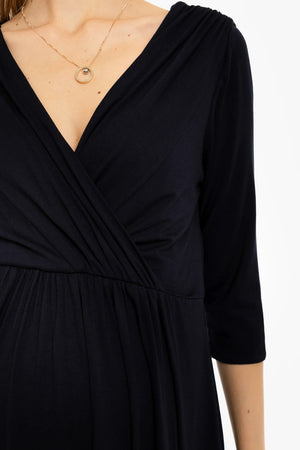 Elegancka sukienka ciążowa i do karmienia - granatowa