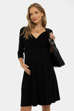 Elegancka sukienka ciążowa i do karmienia – czarna