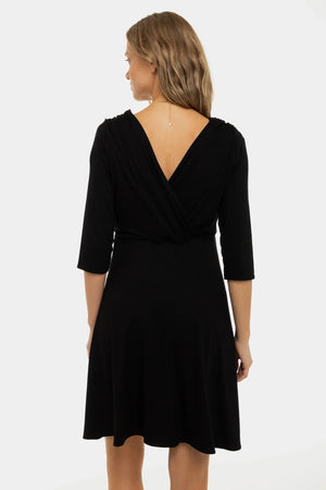 Elegancka sukienka ciążowa i do karmienia – czarna
