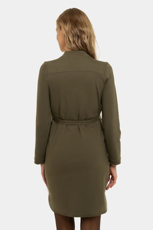 Elastyczna sukienka ciążowa i do karmienia - khaki