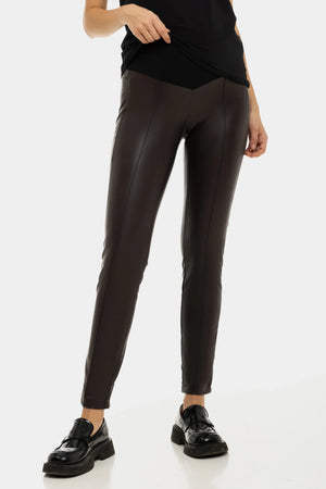 Skórzane legginsy ciążowe