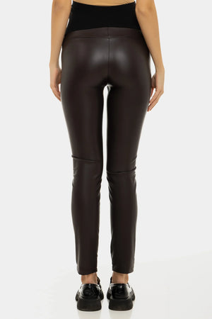 Skórzane legginsy ciążowe