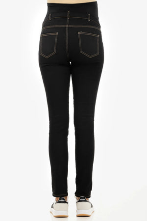 Elastyczne jeansy ciążowe ze zdejmowanym pasem