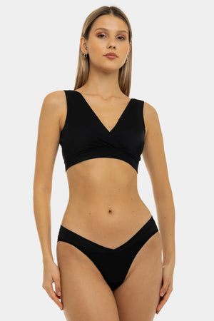 Figi ciążowe z niskim stanem - czarne