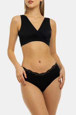 Bawełniane figi ciążowe z koronką