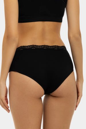 Bawełniane figi ciążowe z koronką