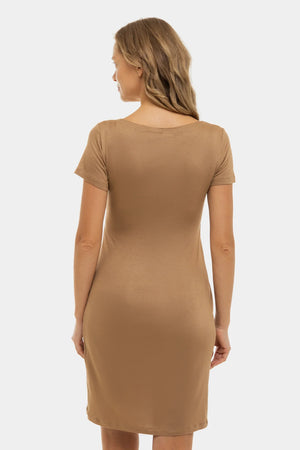 Beżowa koszula nocna ciążowa i do karmienia