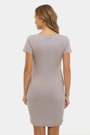 Koszula nocna ciążowa i do karmienia - szara