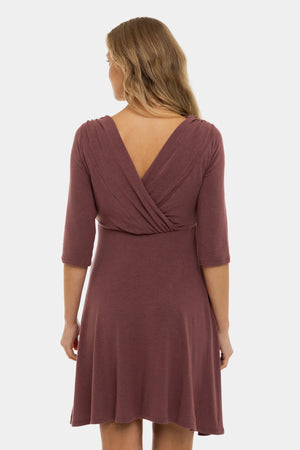 Elegancka sukienka ciążowa i do karmienia - przydymionego różu