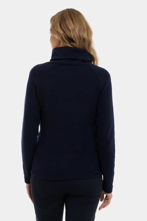 Ciemnoniebieski sweter dzianinowy ciążowy i do karmienia