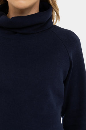 Ciemnoniebieski sweter dzianinowy ciążowy i do karmienia