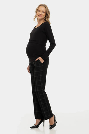 Kraciaste spodnie ciążowe