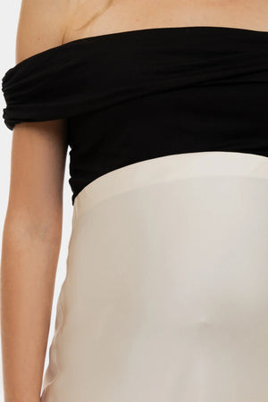 Satynowa spódnica ciążowa – ecru