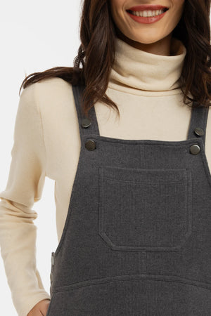 Dzianinowa sukienka na ramiączkach ciążowa i do karmienia - szara