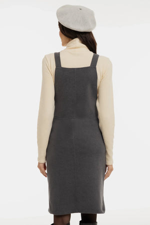 Dzianinowa sukienka na ramiączkach ciążowa i do karmienia - szara