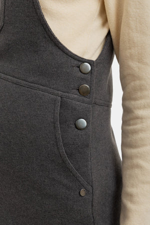 Dzianinowa sukienka na ramiączkach ciążowa i do karmienia - szara