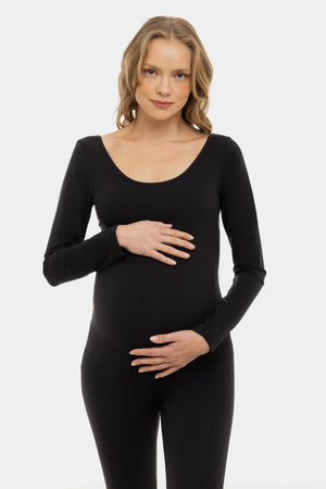 Modelujący kombinezon ciążowy z długim rękawem