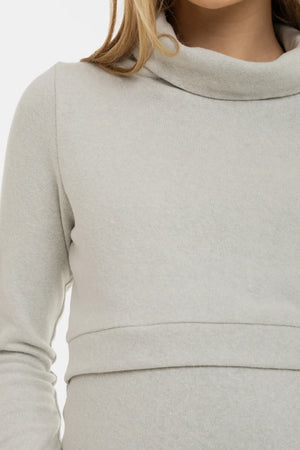 Bawełniany sweter ciążowy i do karmienia z golfem