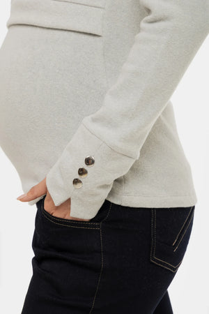 Bawełniany sweter ciążowy i do karmienia z golfem