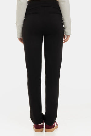 Eleganckie spodnie ciążowe z dzianiny – czarne