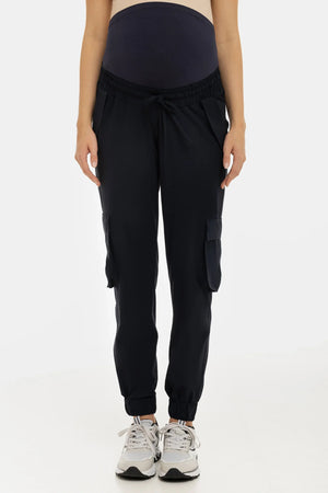 Granatowe spodnie cargo ciążowe