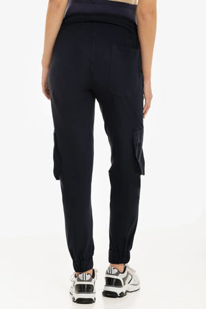 Granatowe spodnie cargo ciążowe